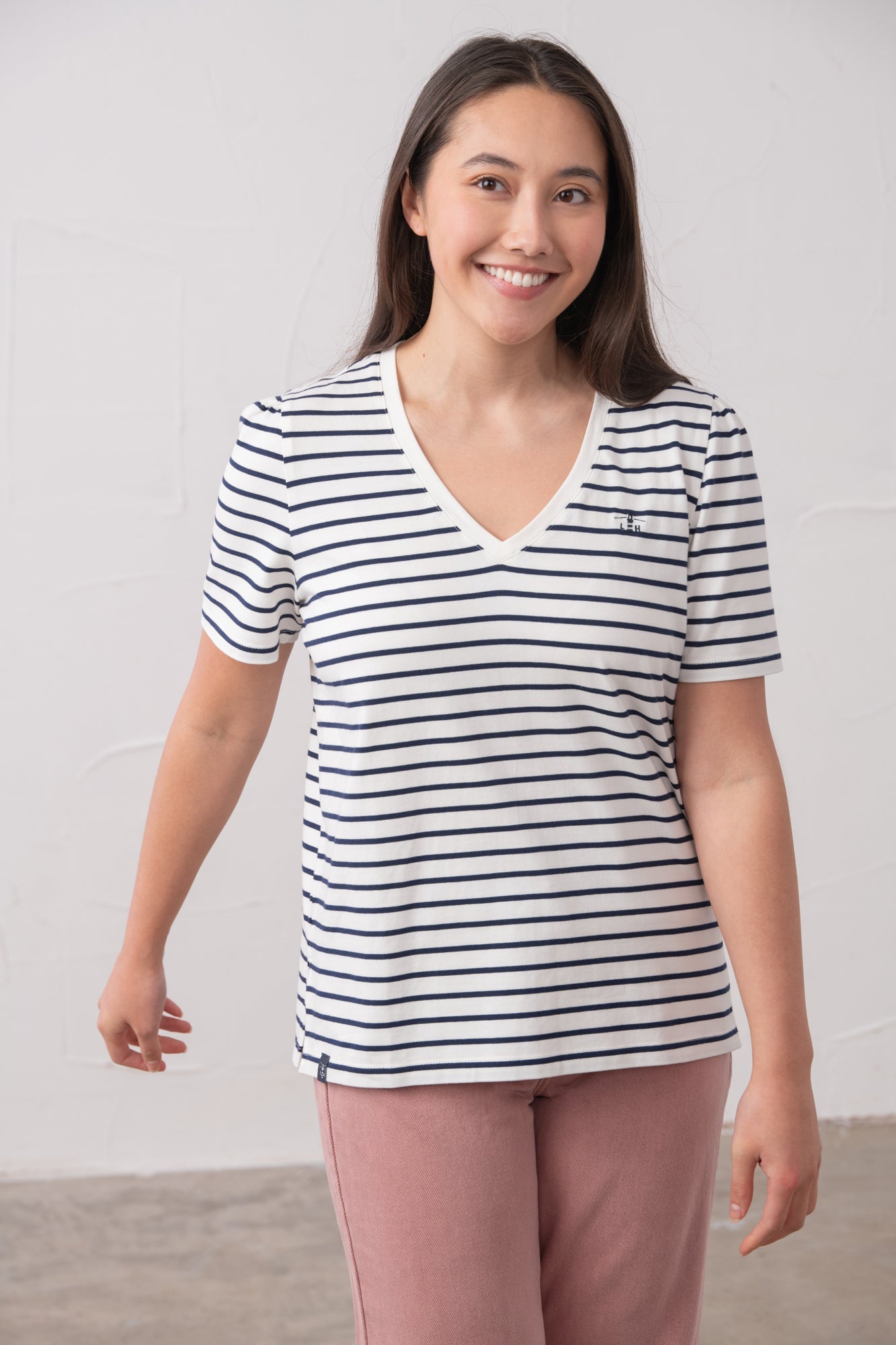 Ariana Tee - Navy Stripe - Lighthouse