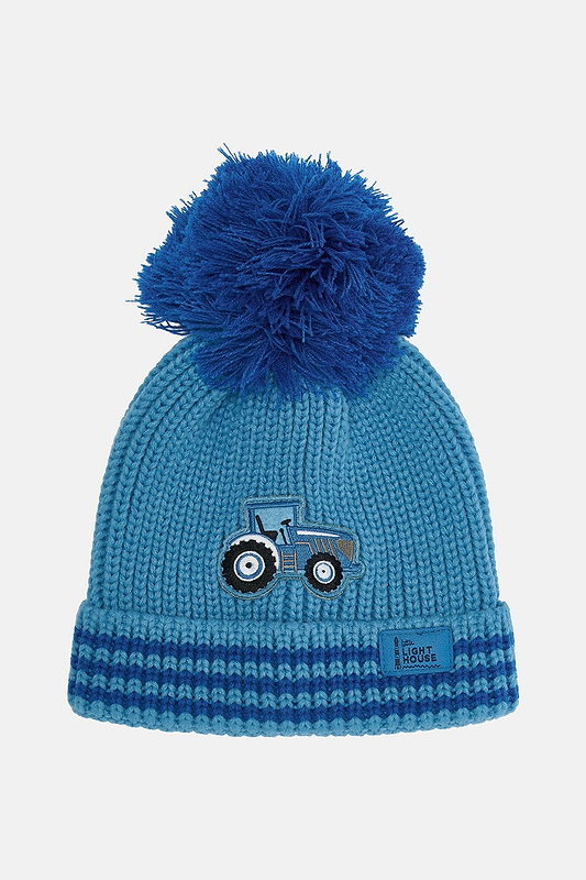 Bobbie Bobble Hat - Blue Tractor-Lighthouse