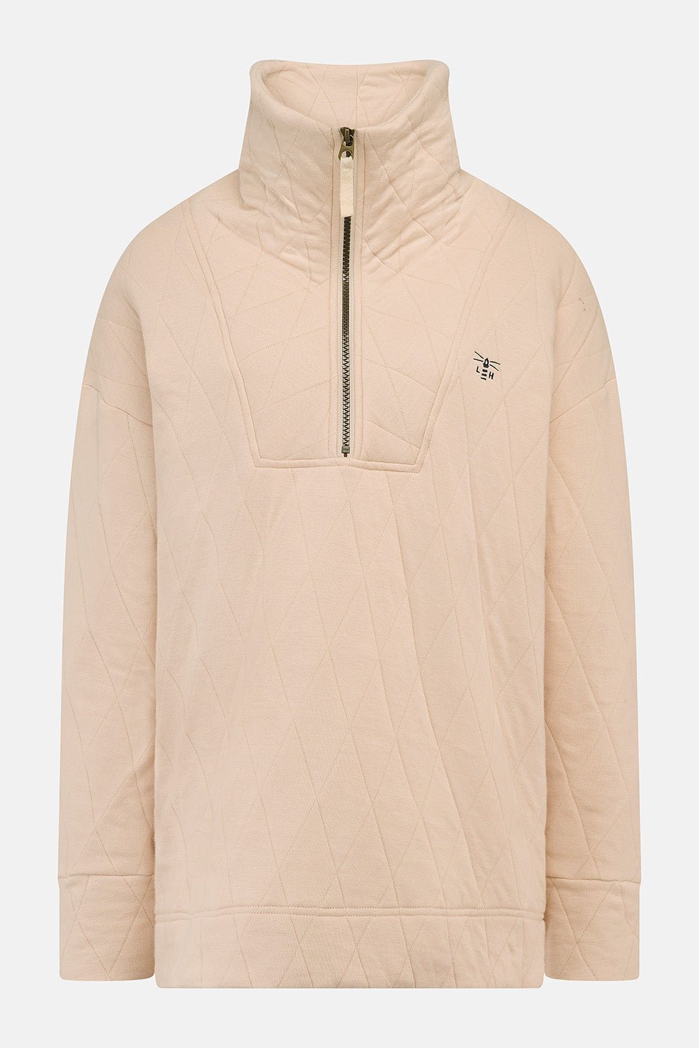 Cameron Quilted Quarter Zip - Irish Cream-Lighthouse