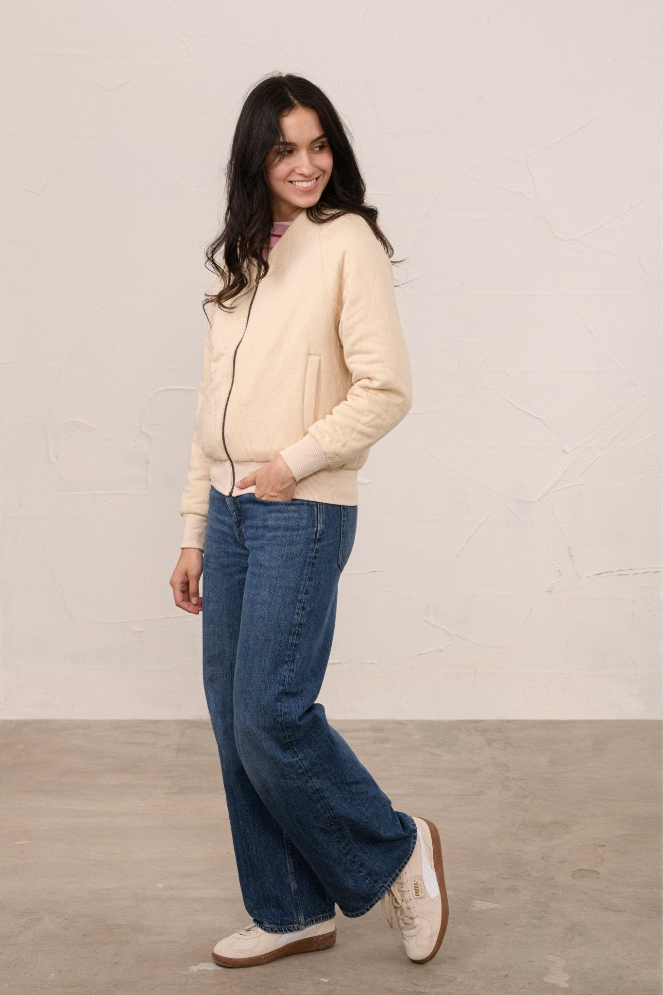 Carys Quilted Jacket - Cappuccino-Lighthouse