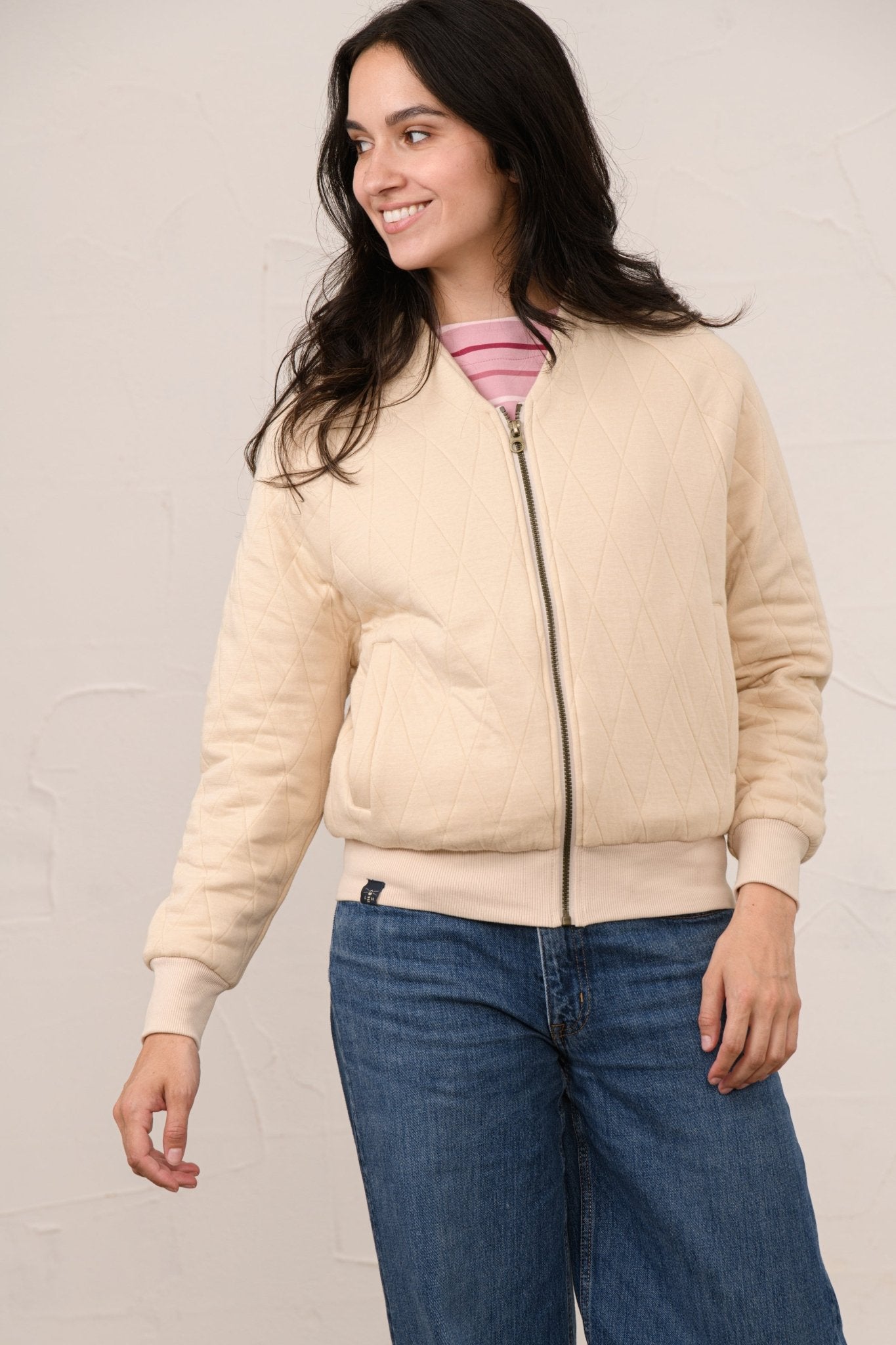 Carys Quilted Jacket - Cappuccino-Lighthouse