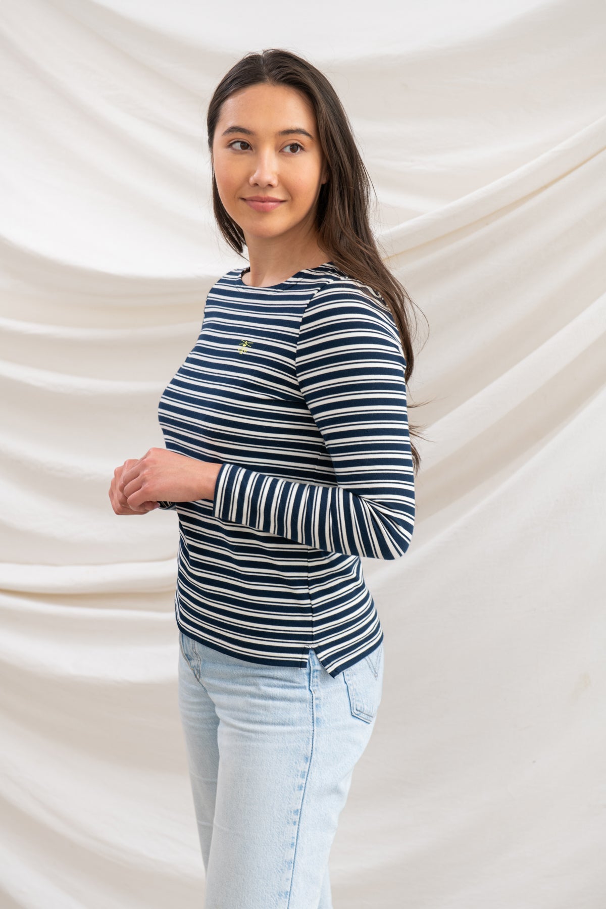 Causeway Breton Top - Navy Stripe - Lighthouse