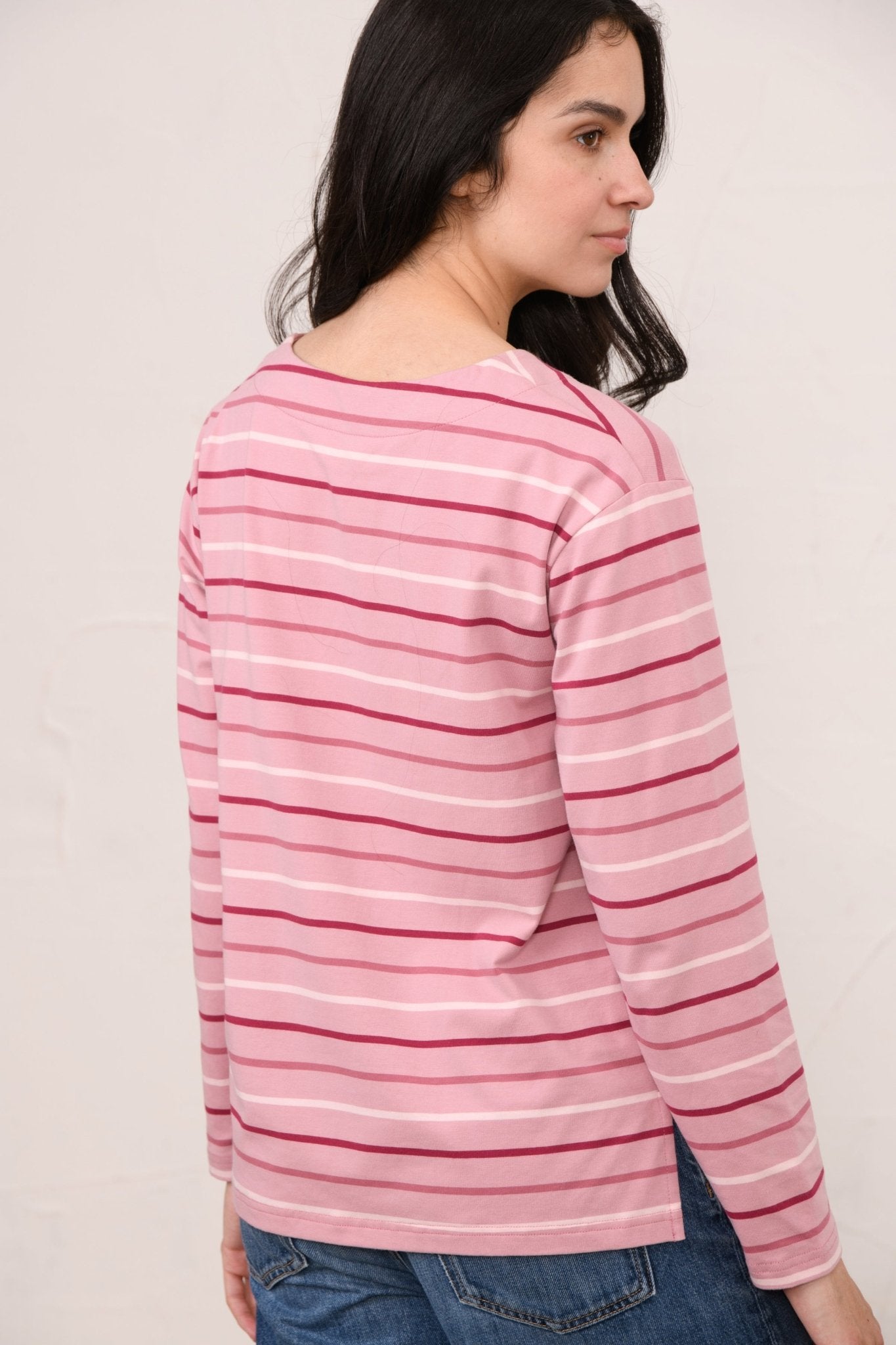 Causeway Breton Top - Wild Rose Pink Berry Stripe-Lighthouse