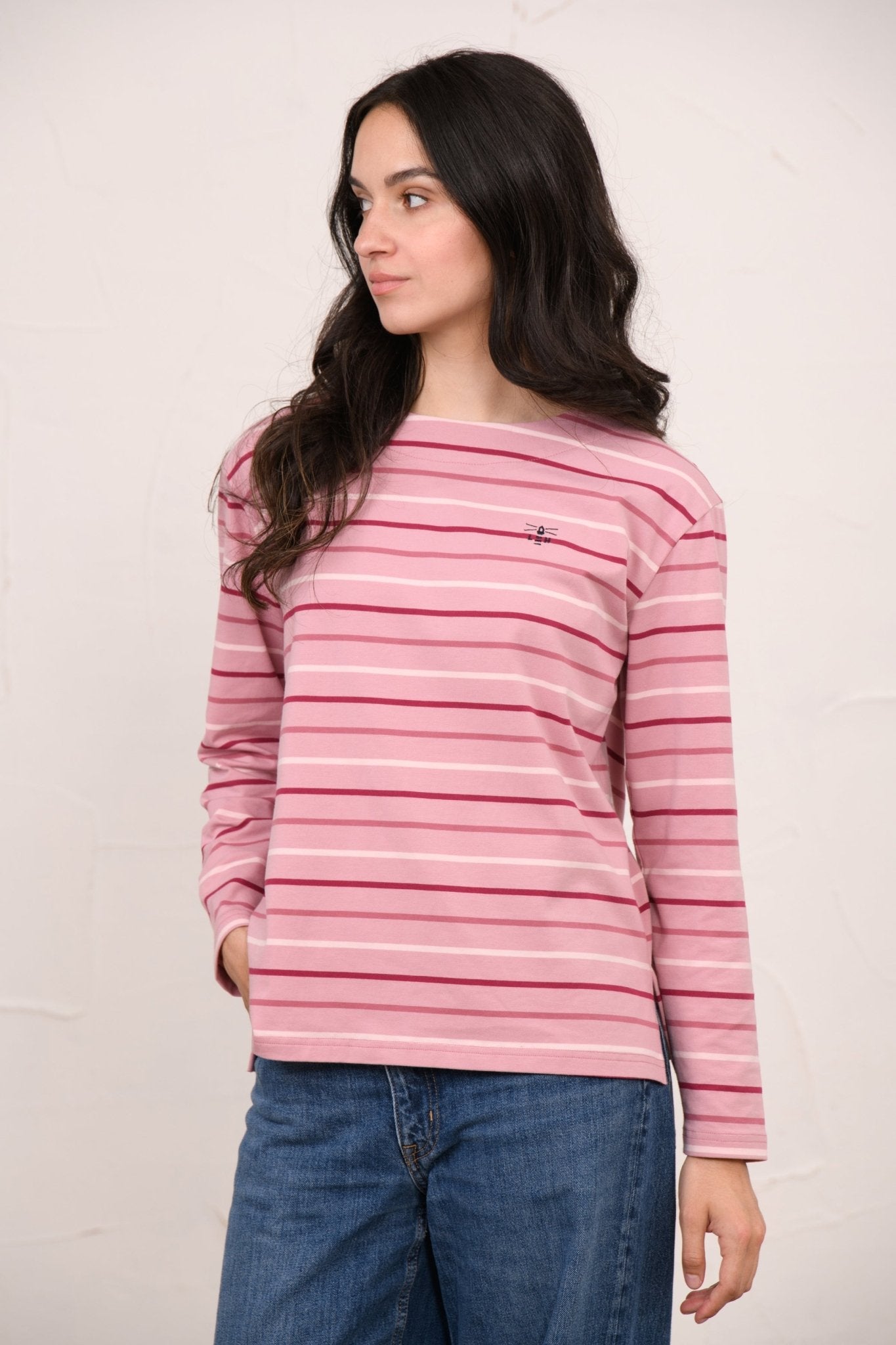 Causeway Breton Top - Wild Rose Pink Berry Stripe-Lighthouse