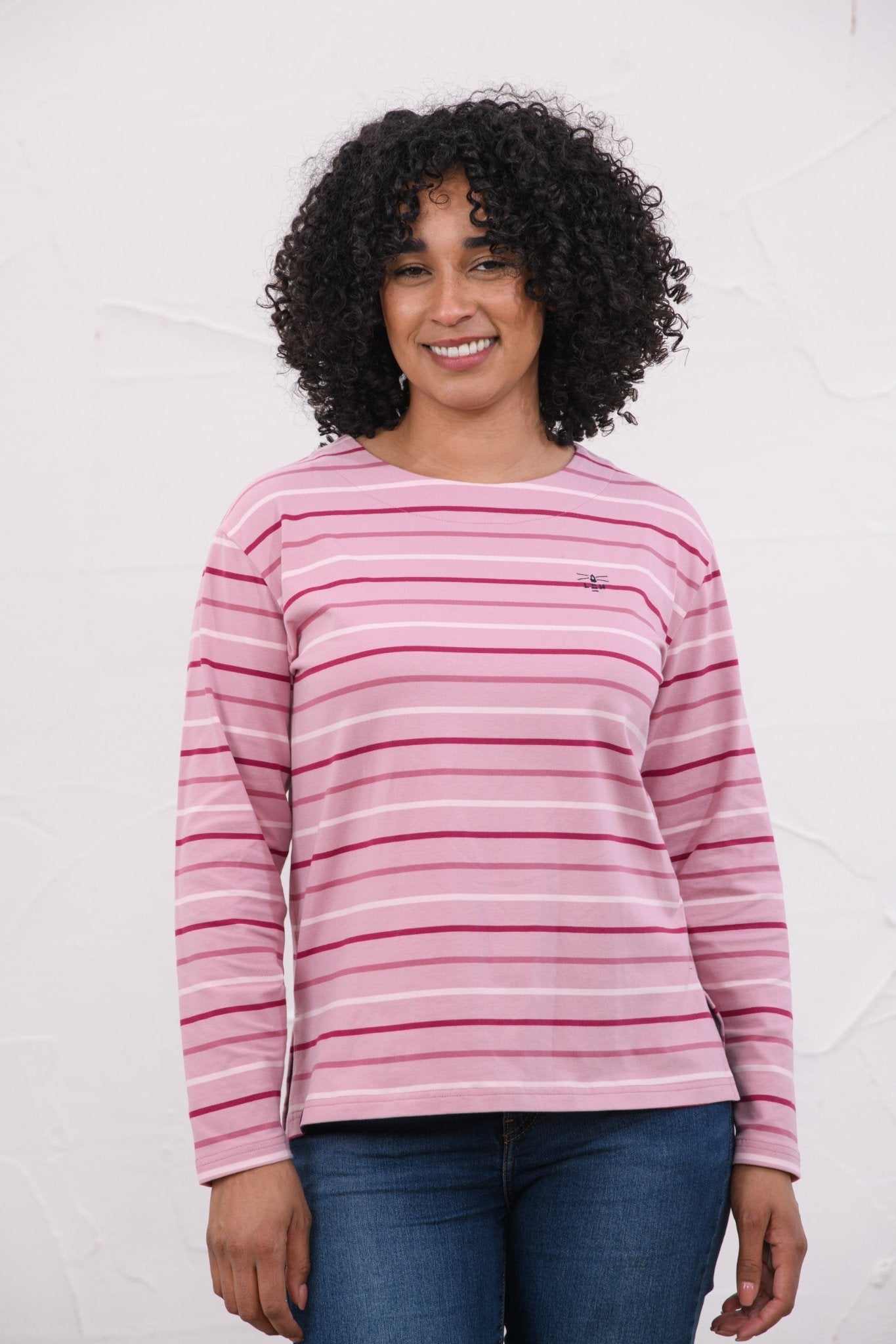 Causeway Breton Top - Wild Rose Pink Berry Stripe-Lighthouse