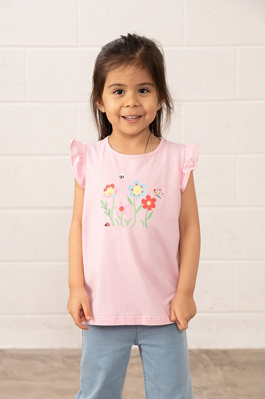 Causeway Swing Tee - Flower and Butterfly - Lighthouse