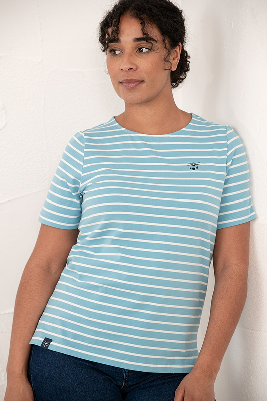 Causeway Tee - Blue Stripe - Lighthouse