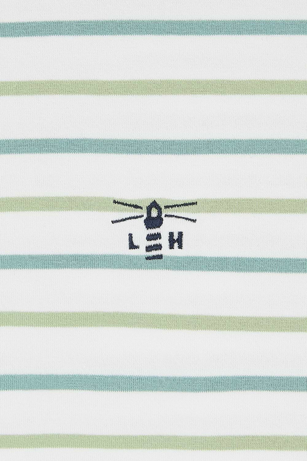 Causeway Tee - Pistachio Basil Stripe - Lighthouse