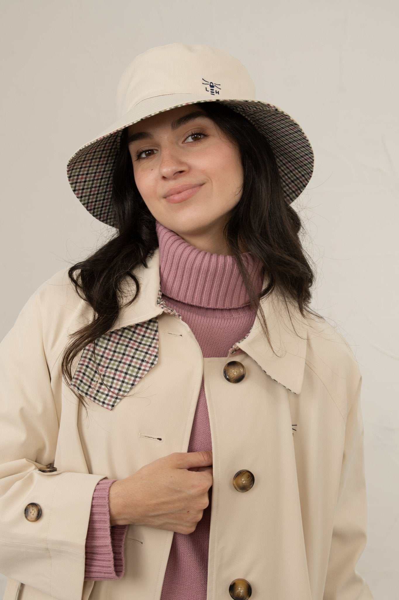 Edie Reversible Rain Hat - Stone-Lighthouse