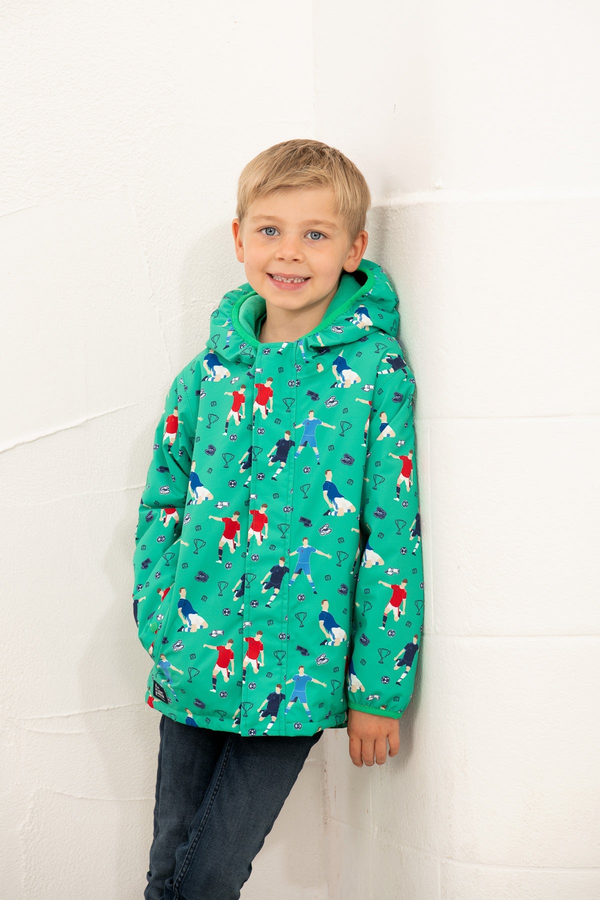 Finlay Coat - Football Print - Lighthouse