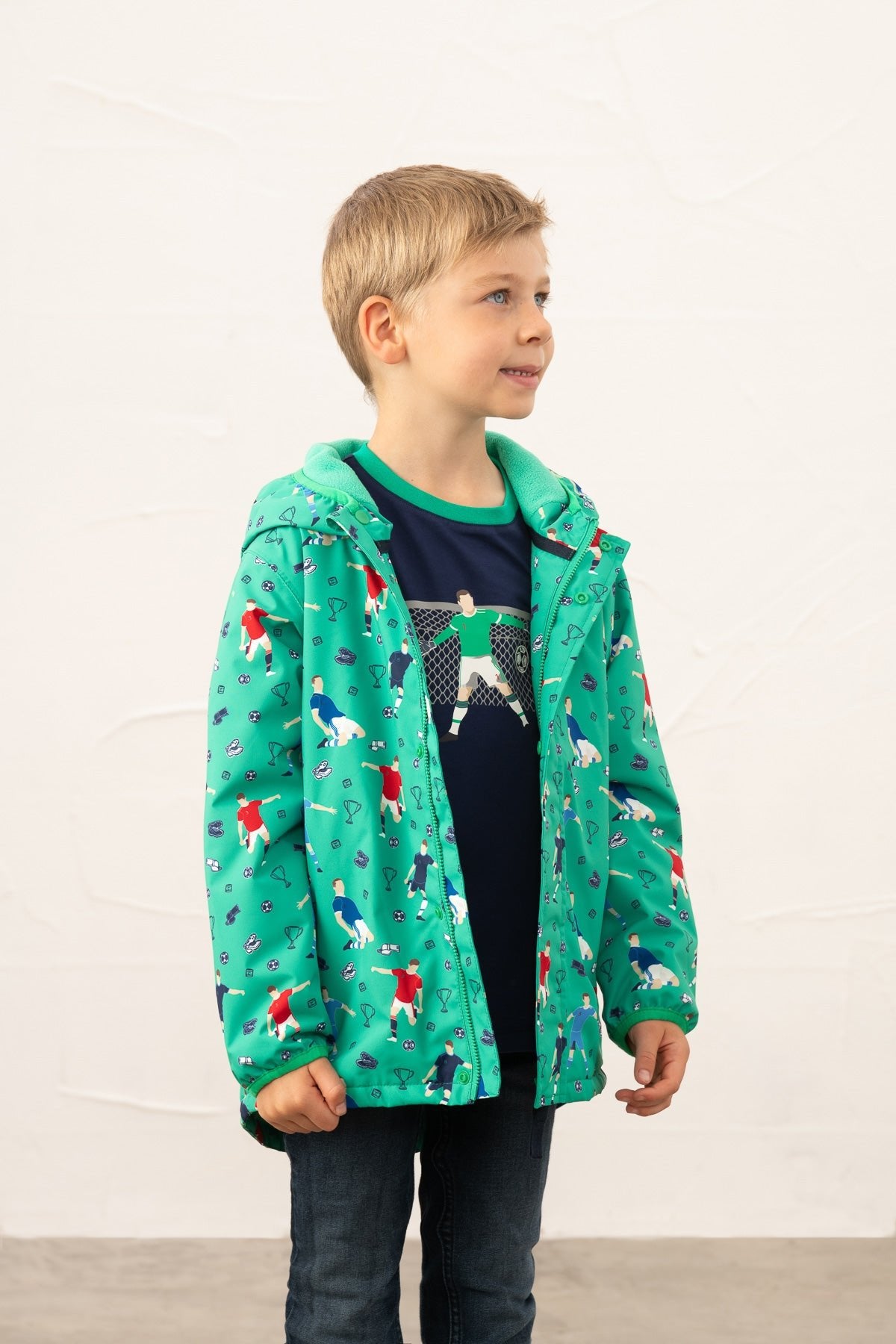 Finlay Coat - Football Print - Lighthouse