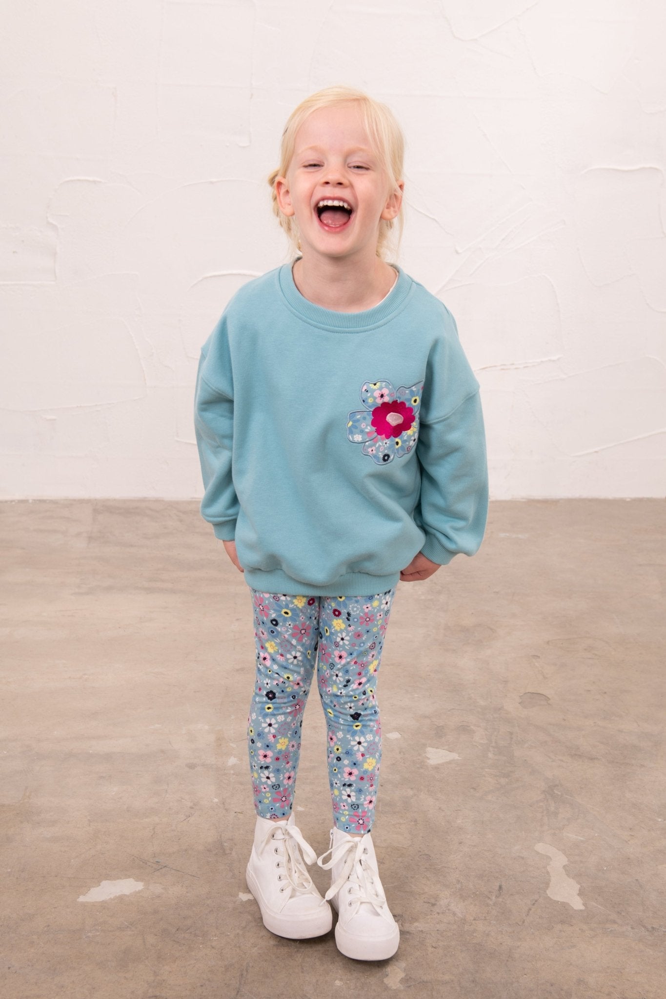 Flora Sweatshirt - Pastel Teal-Lighthouse