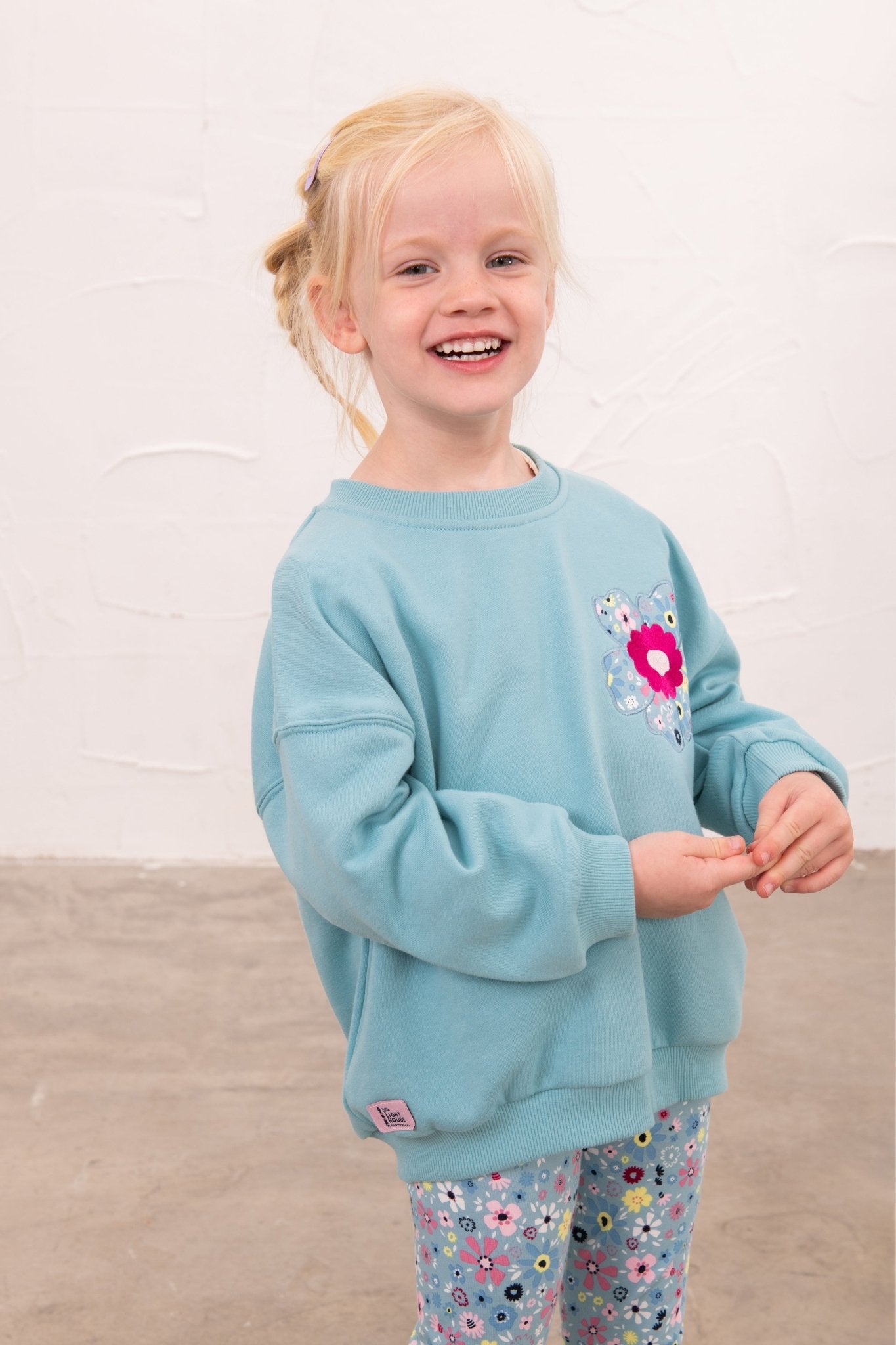 Flora Sweatshirt - Pastel Teal-Lighthouse