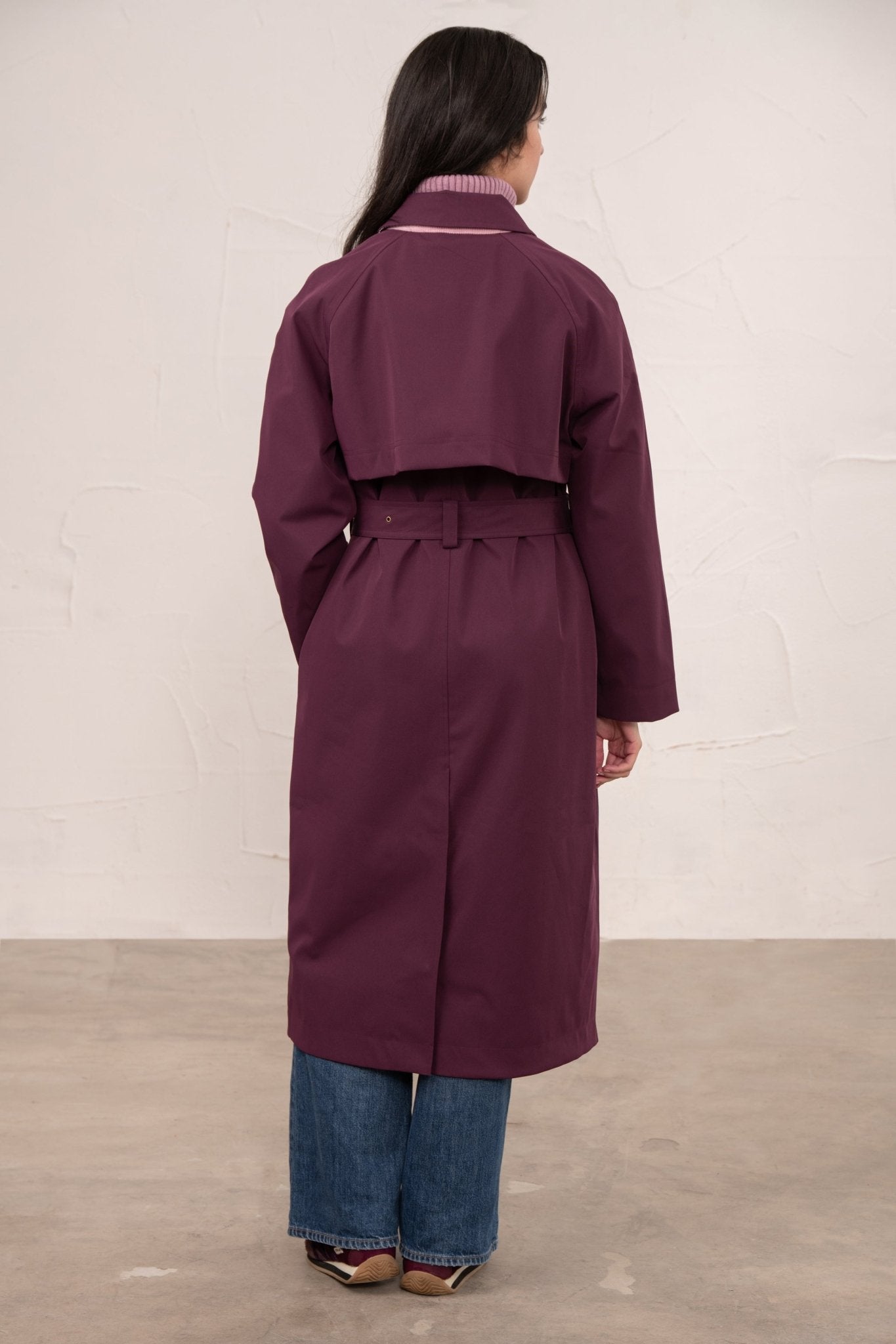 Harper Waterproof Trench Coat - Damson-Lighthouse