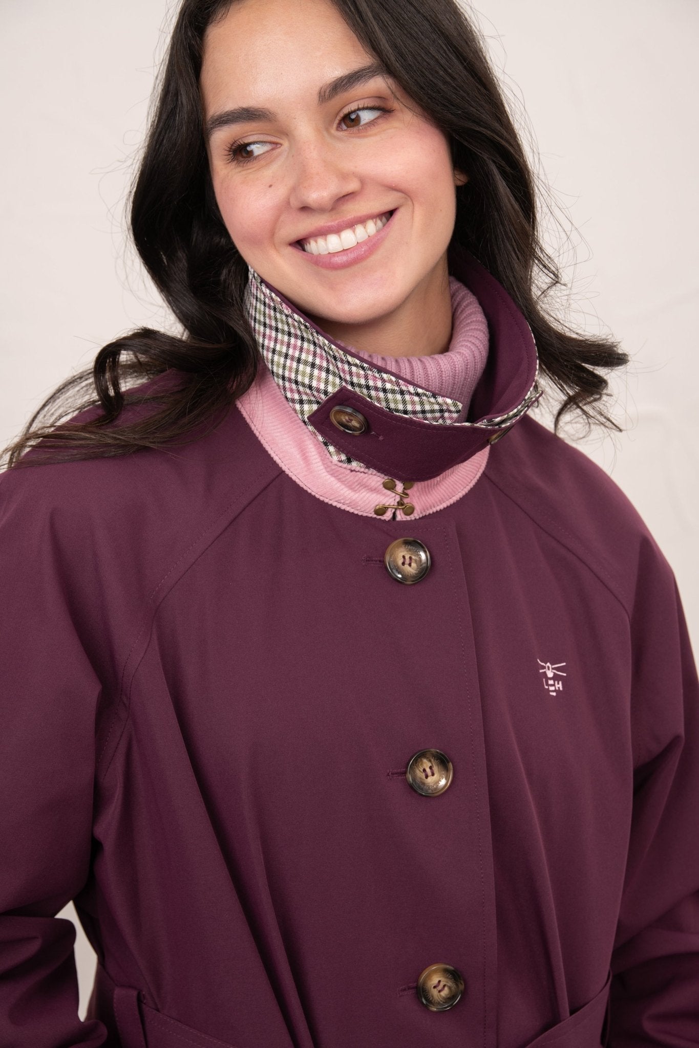 Harper Waterproof Trench Coat - Damson-Lighthouse