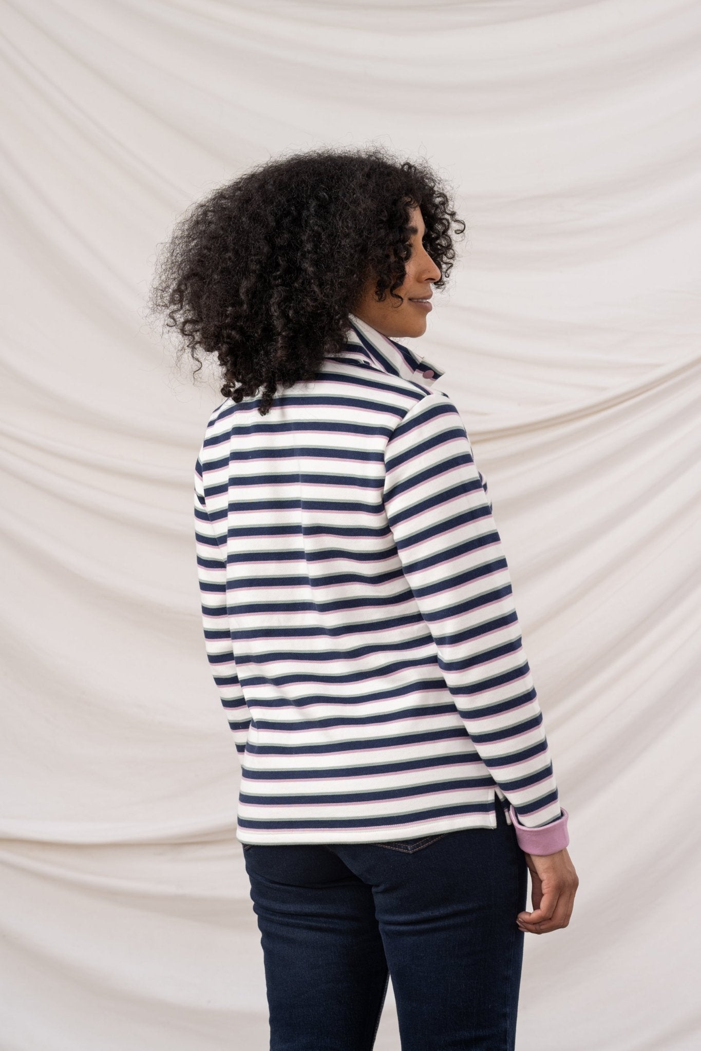 Haven Jersey - Navy Sage Rose Stripe - Lighthouse