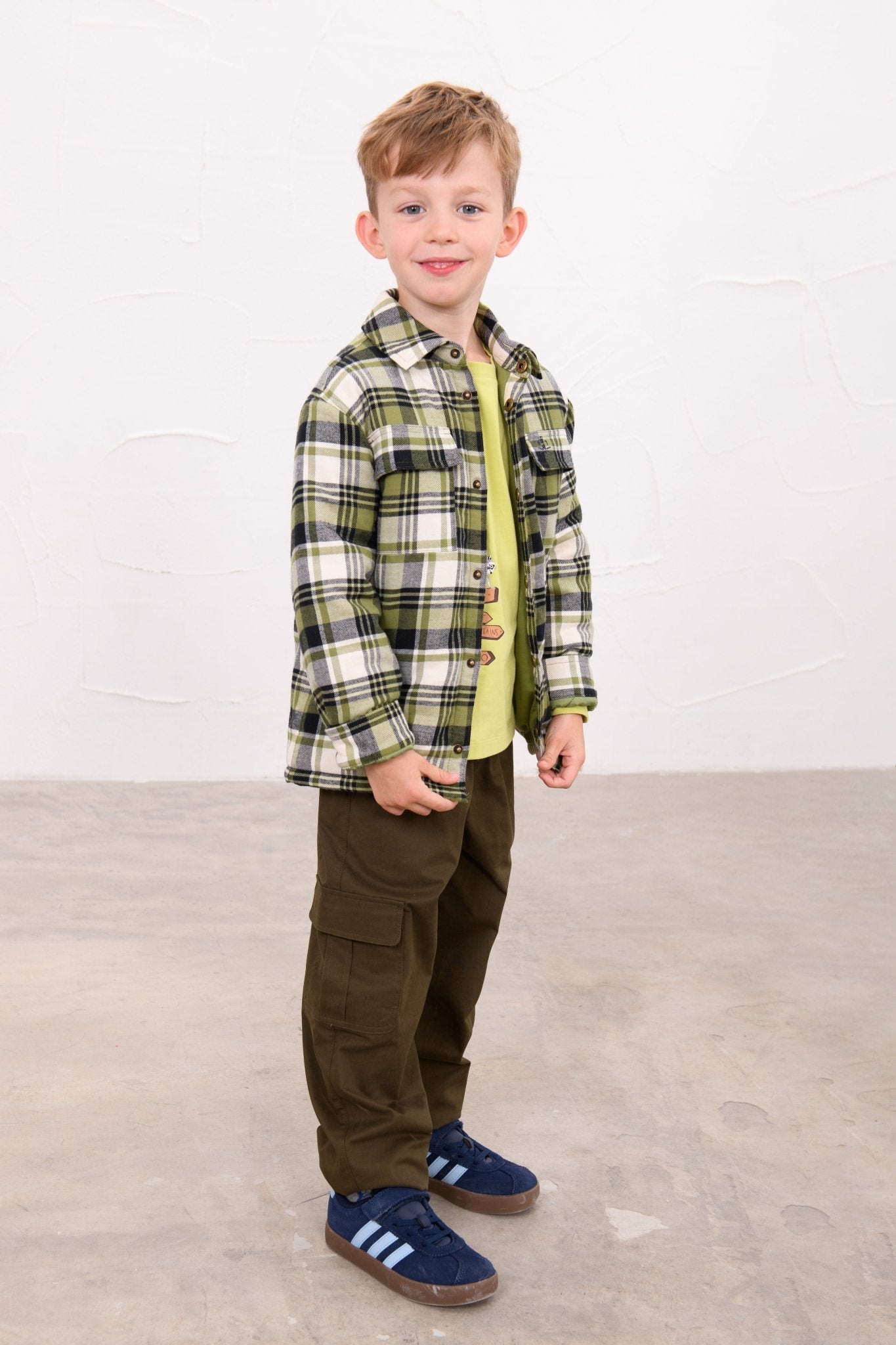 Hugo Overshirt - Soft Lime Cream Check-Lighthouse