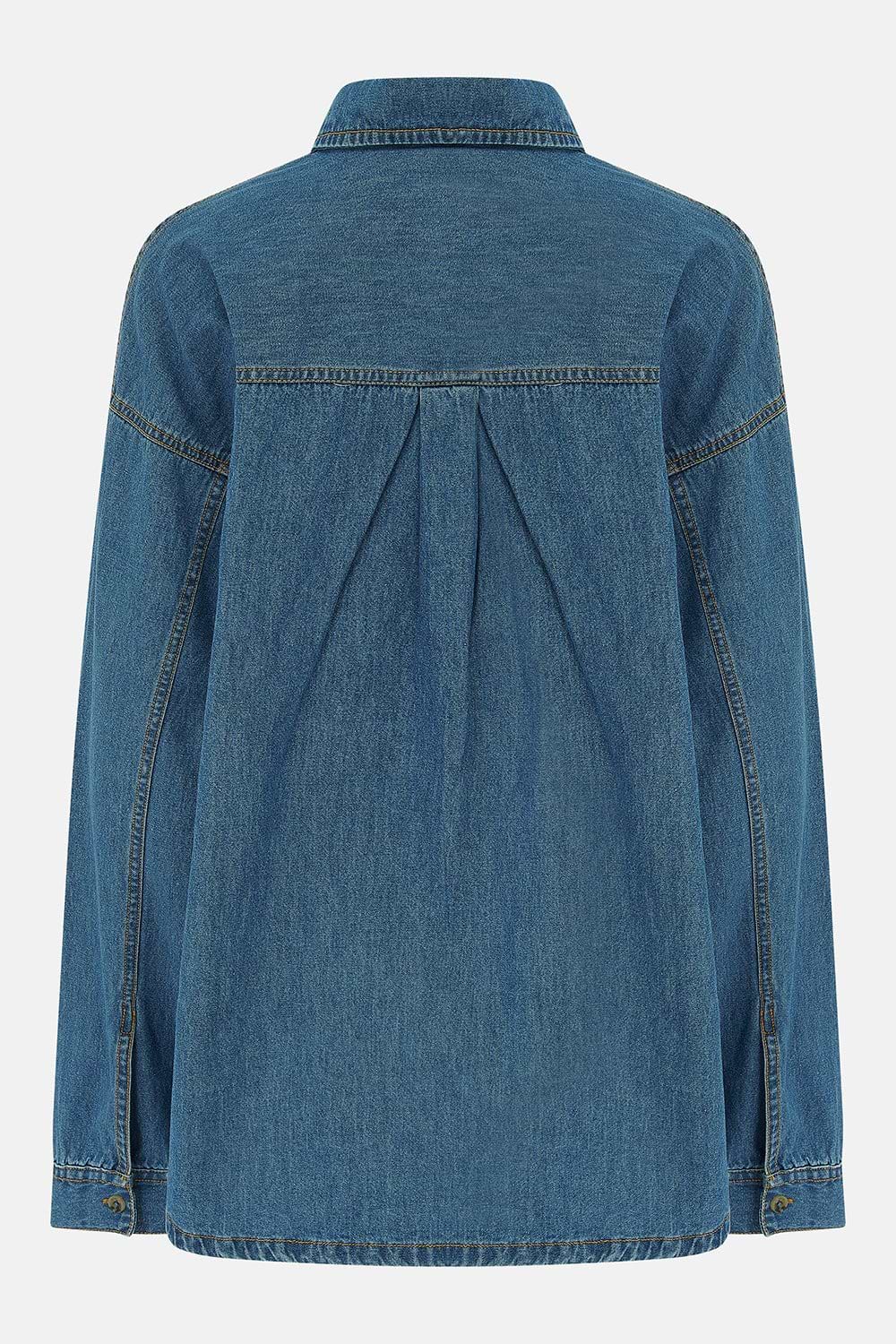 Leona Shirt - Washed Denim-Lighthouse
