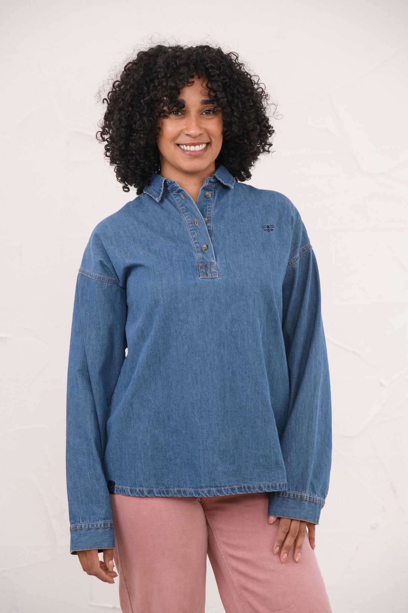 Leona Shirt - Washed Denim-Lighthouse