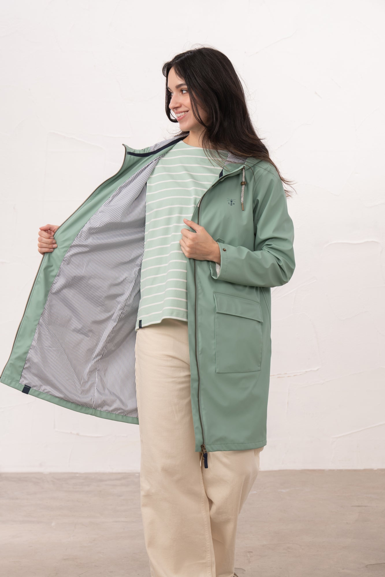 Lucy Long Jacket - Sage - Lighthouse