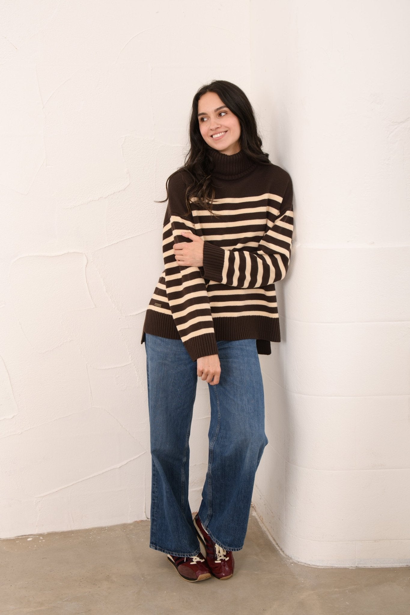 Luisa Jumper - Cocoa Cream Stripe-Lighthouse
