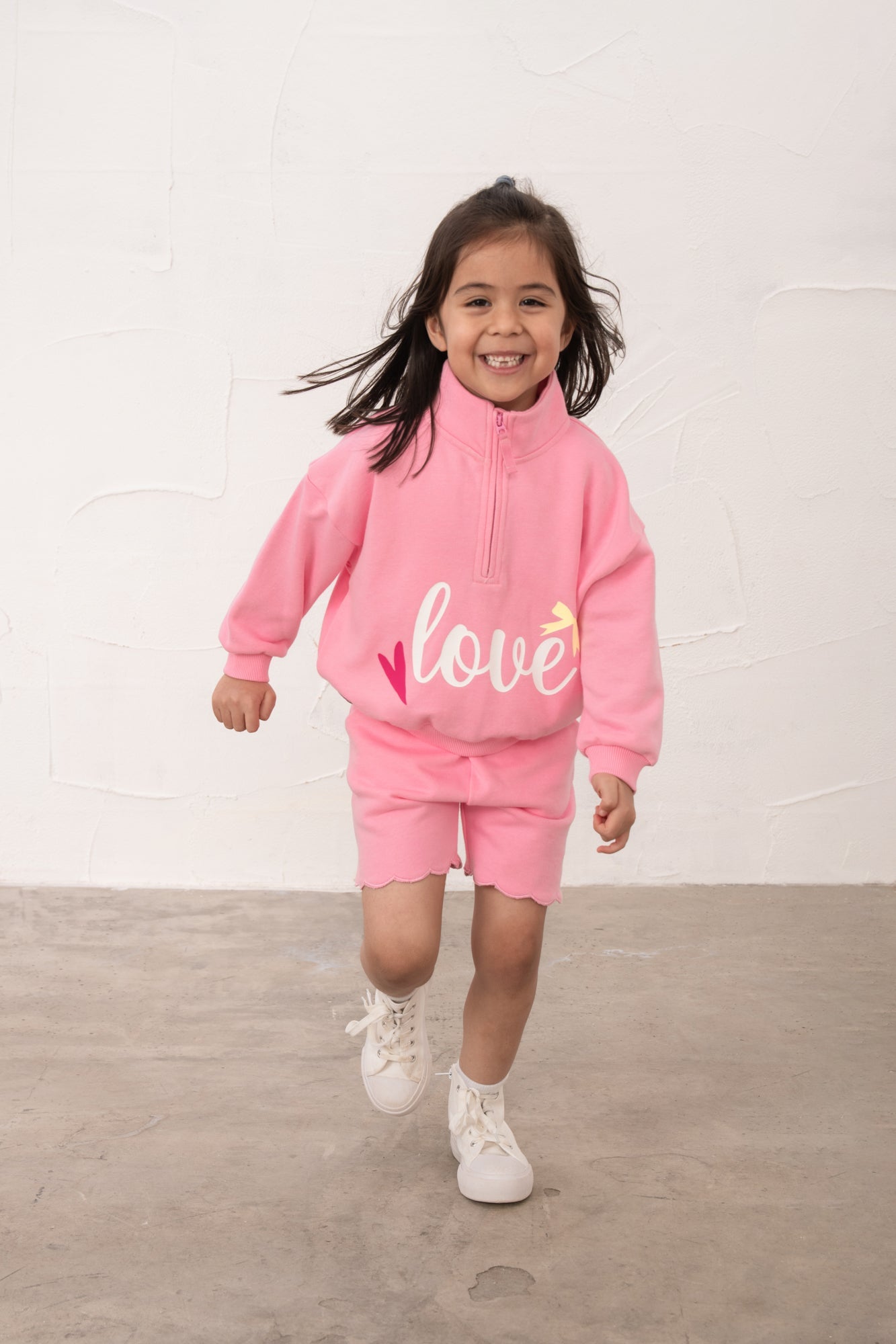 Luna Half Zip Sweatshirt - Fluro Pink - Lighthouse