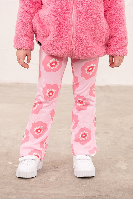 Mollie Flared Leggings - Pink Flower-Lighthouse