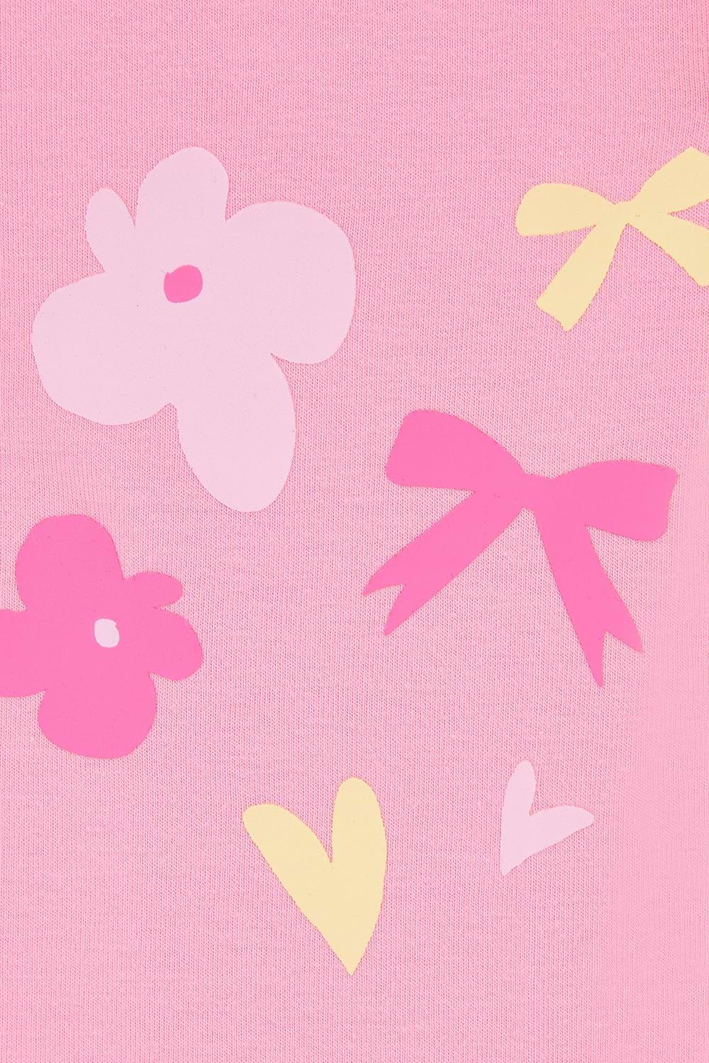 Mollie Leggings - Fluro Heart Bow - Lighthouse