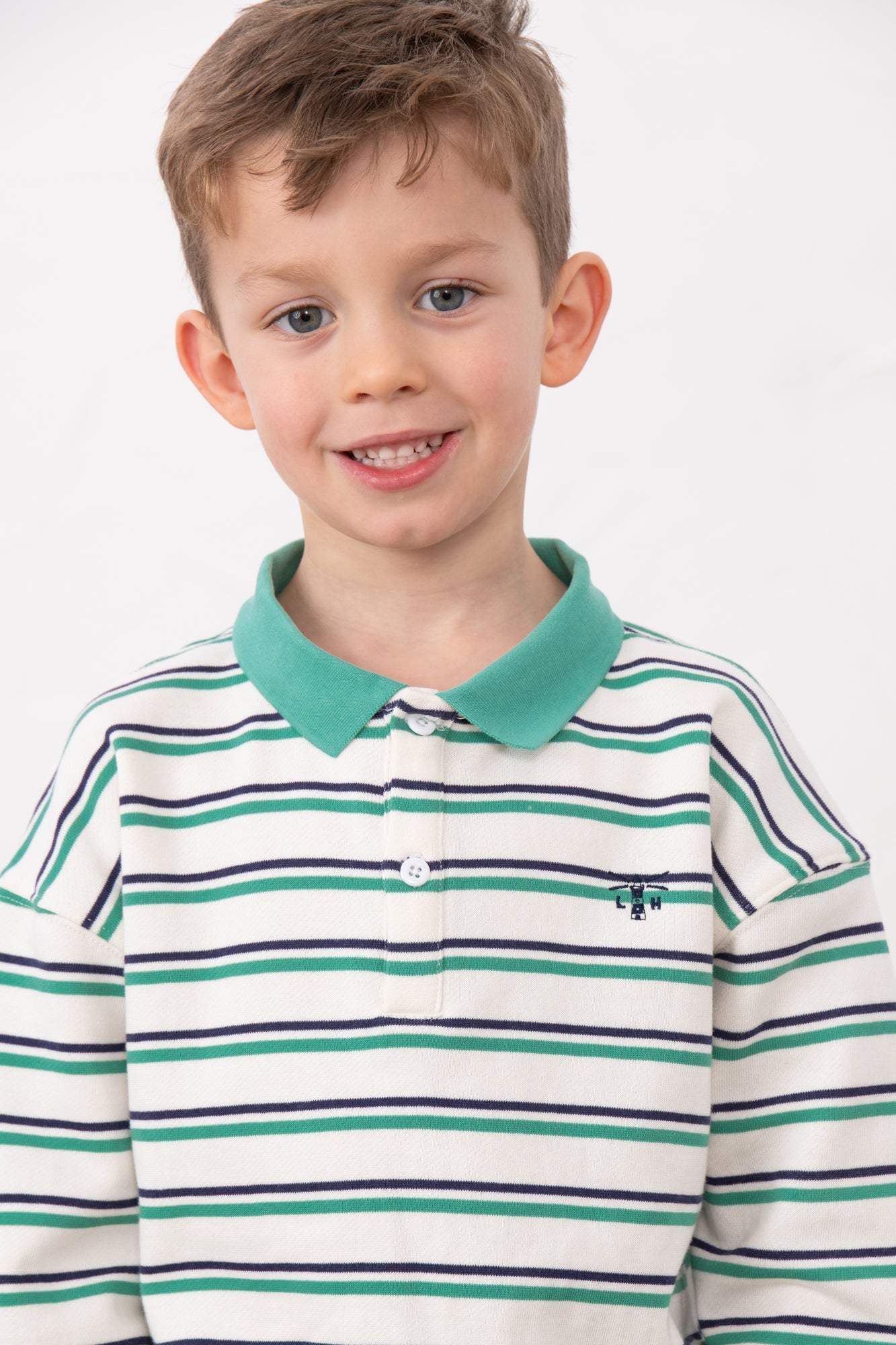 Myles Sweatshirt - Sea Green Navy Stripe - Lighthouse