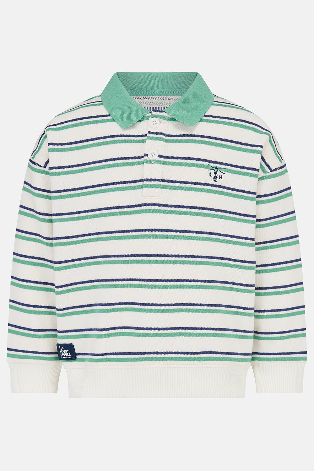 Myles Sweatshirt - Sea Green Navy Stripe - Lighthouse