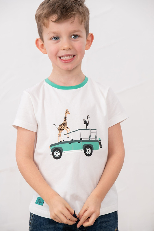 Oliver Short Sleeve Top - Animal Watch - Lighthouse