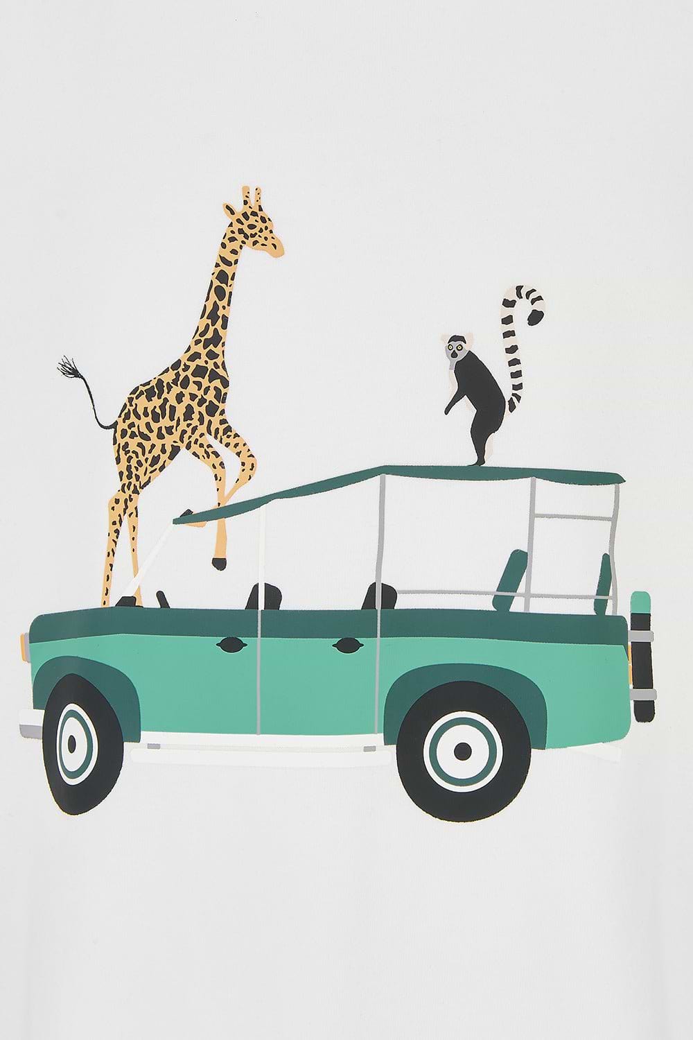 Oliver Short Sleeve Top - Animal Watch - Lighthouse