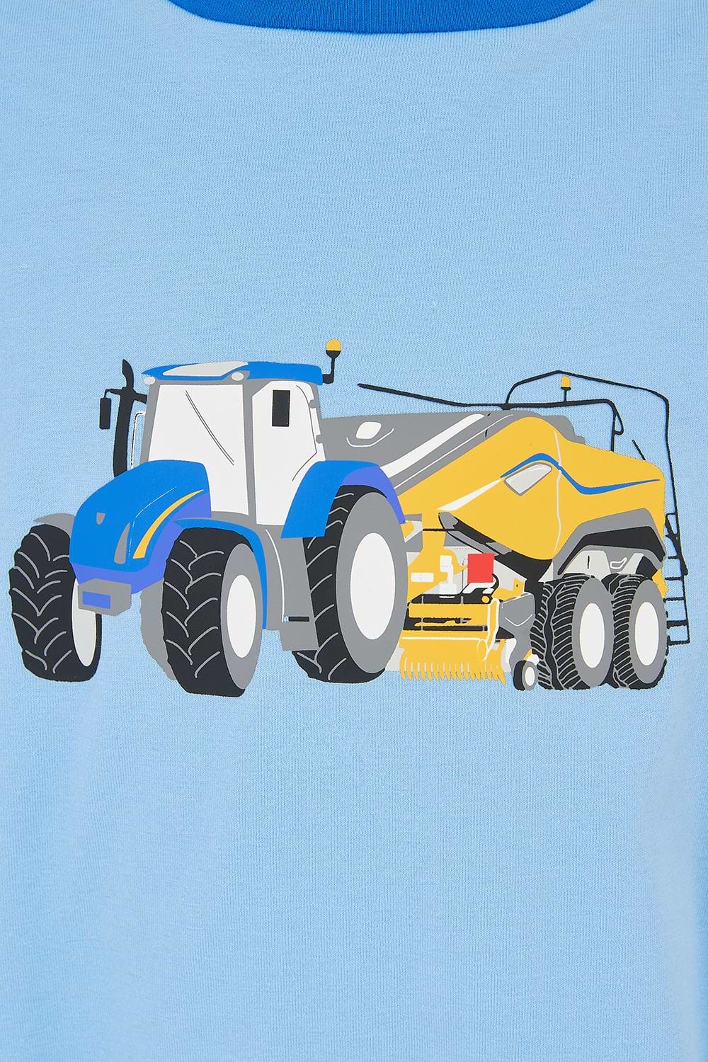 Oliver Short Sleeve Top - Blue Tractor Baler - Lighthouse
