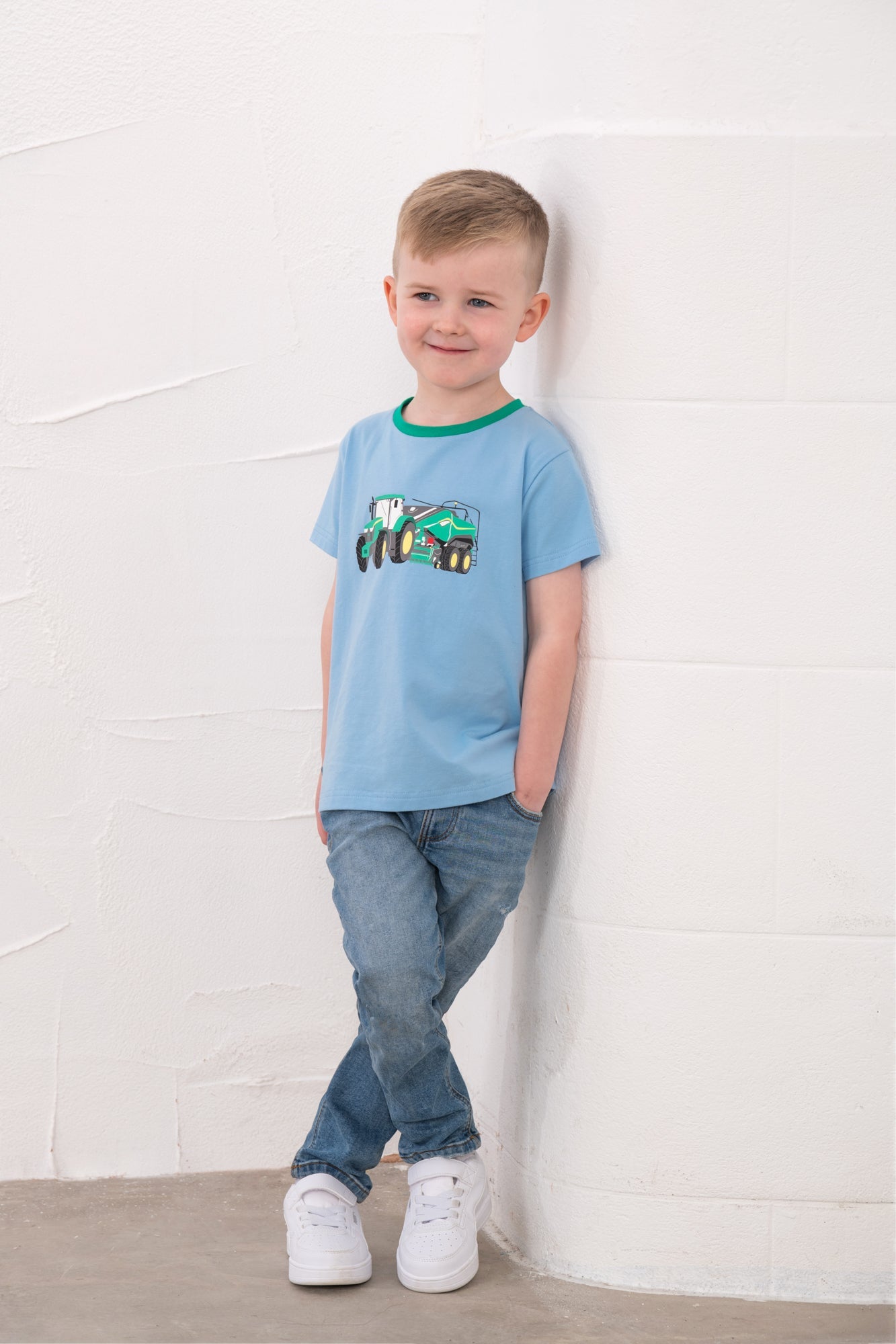 Oliver Short Sleeve Top - Green Tractor Baler - Lighthouse