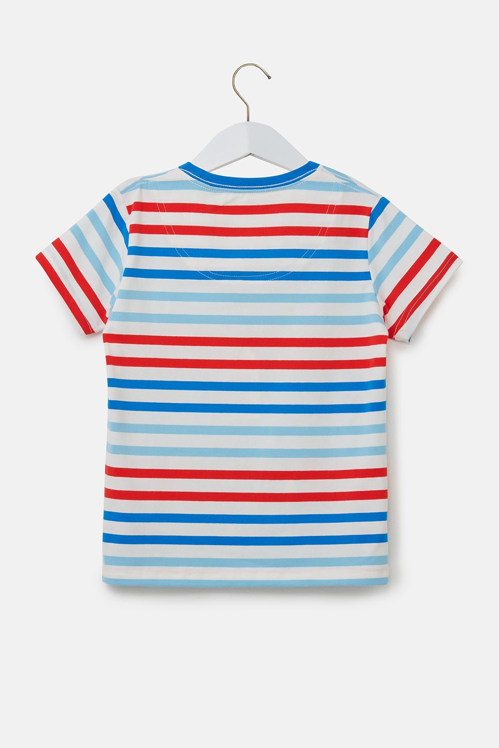 Oliver Short Sleeve Top - Red Blue Stripe Tractor - Lighthouse