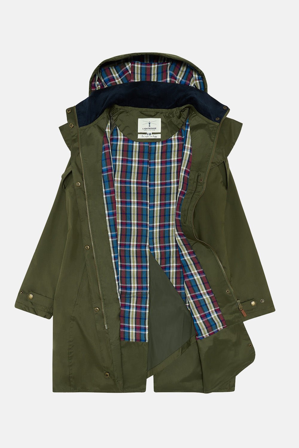 Outrider 3/4 Length Waterproof Raincoat - Fern-Lighthouse