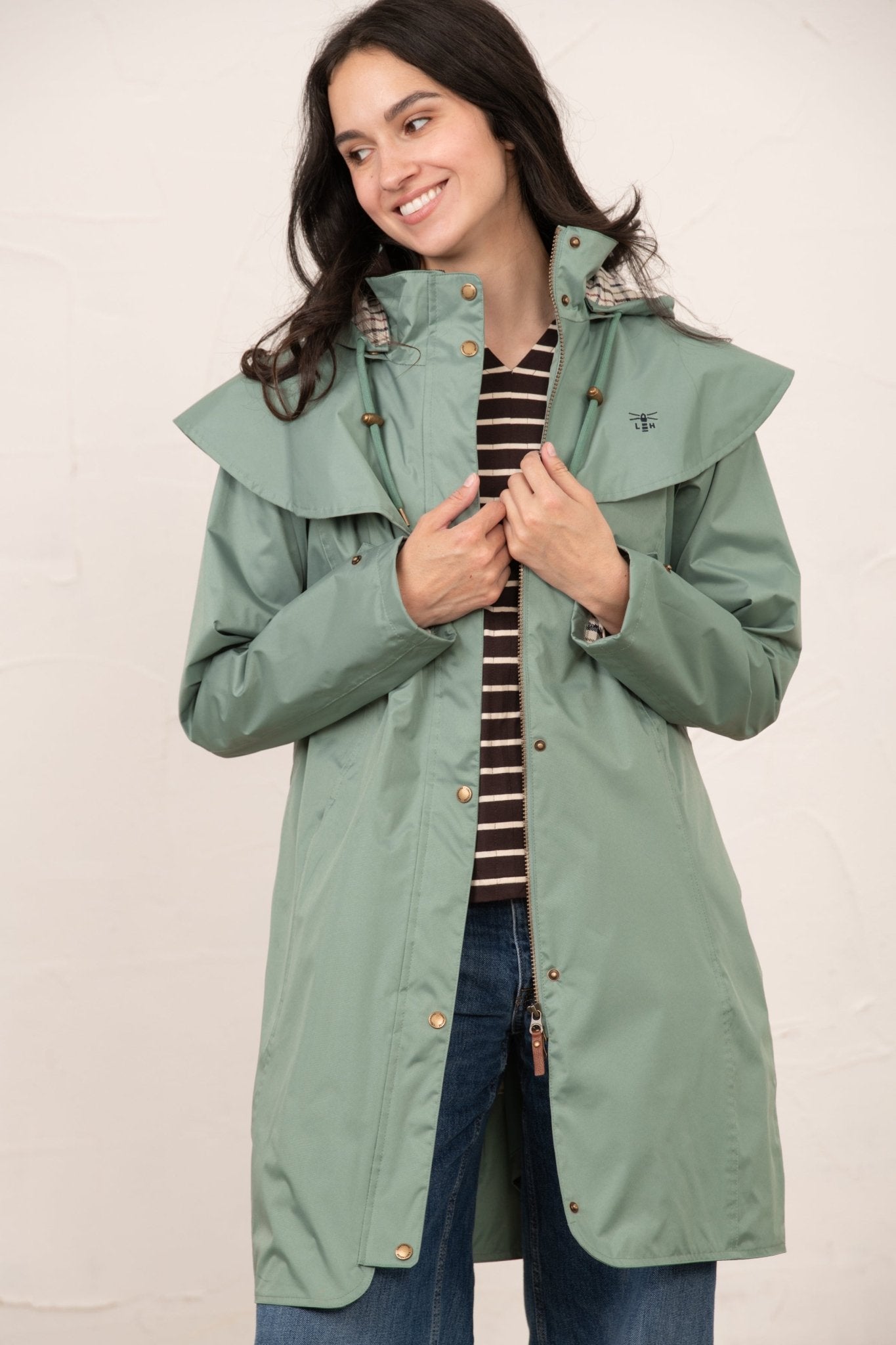 Outrider 3/4 Length Waterproof Raincoat - Sage-Lighthouse