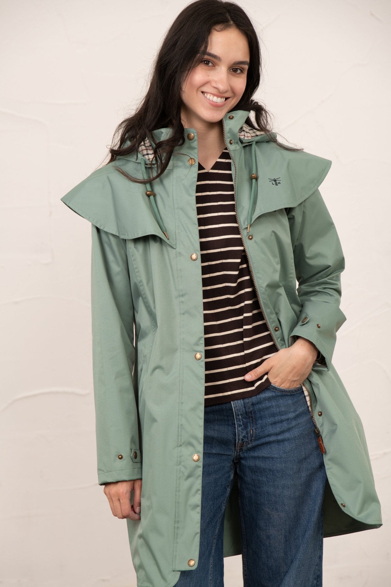 Outrider 3/4 Length Waterproof Raincoat - Sage-Lighthouse