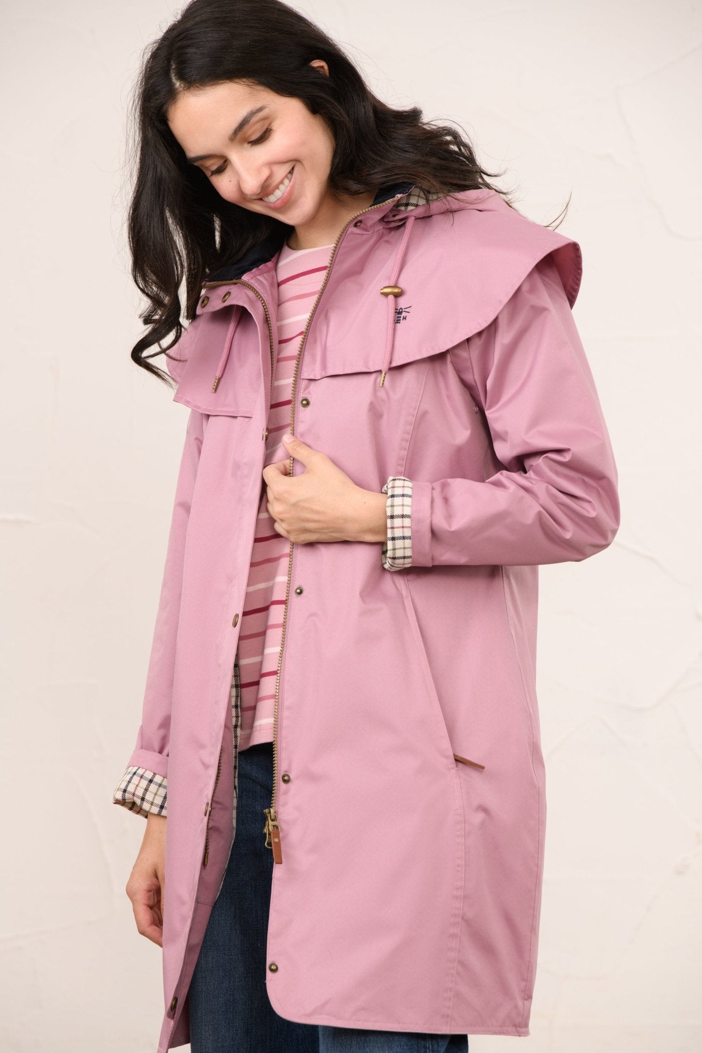 Outrider 3/4 Length Waterproof Raincoat - Wild Rose-Lighthouse