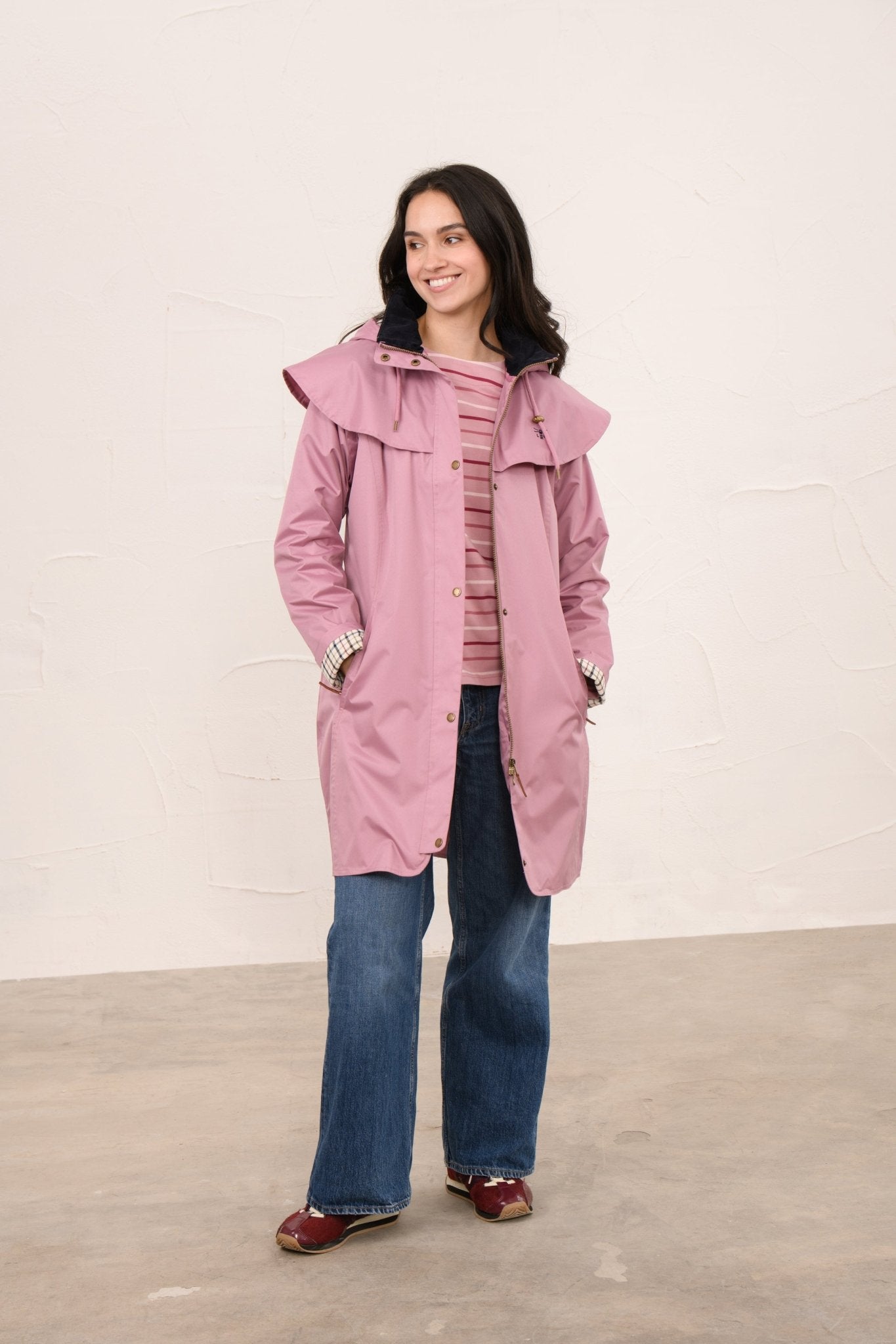 Outrider 3/4 Length Waterproof Raincoat - Wild Rose-Lighthouse