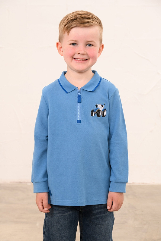Pier Long Sleeve Top - Blue Tractor-Lighthouse