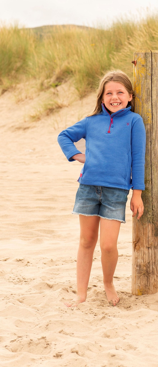 Robyn Girls Half Zip Jersey - Cornflower - Lighthouse