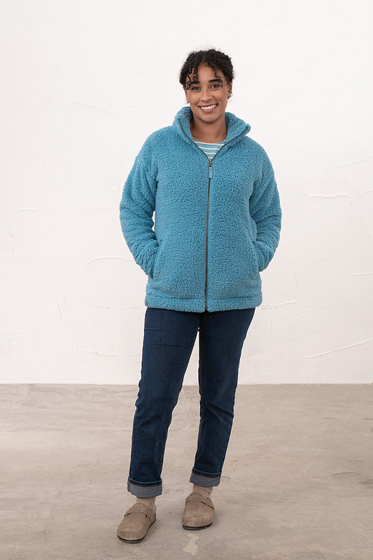 Seashell Full Zip Sherpa Fleece - Blue - Lighthouse