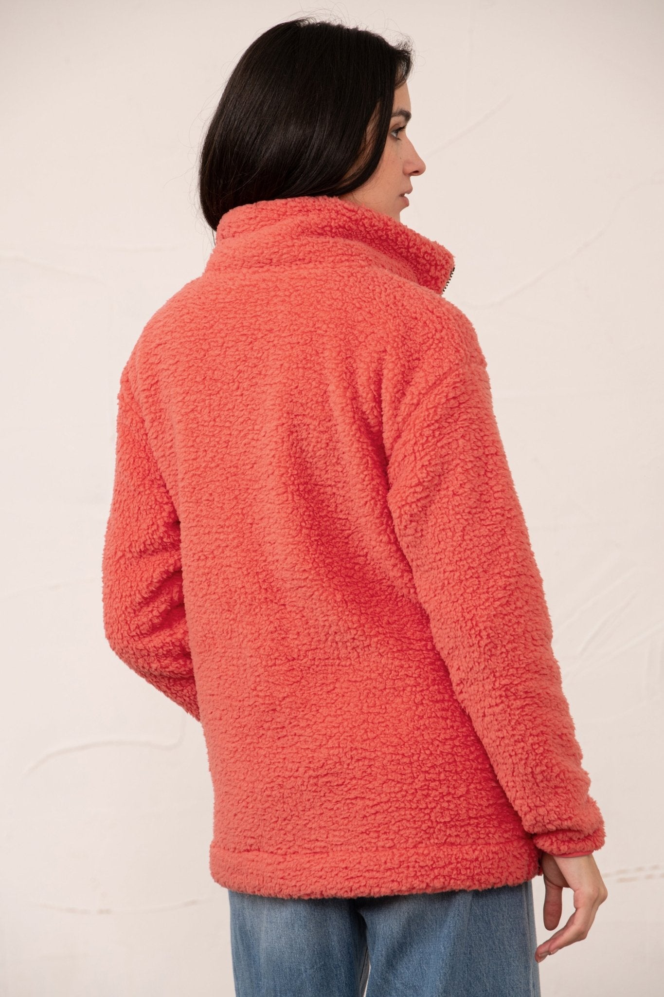 Seashell Full Zip Sherpa Fleece - Poppy - Lighthouse