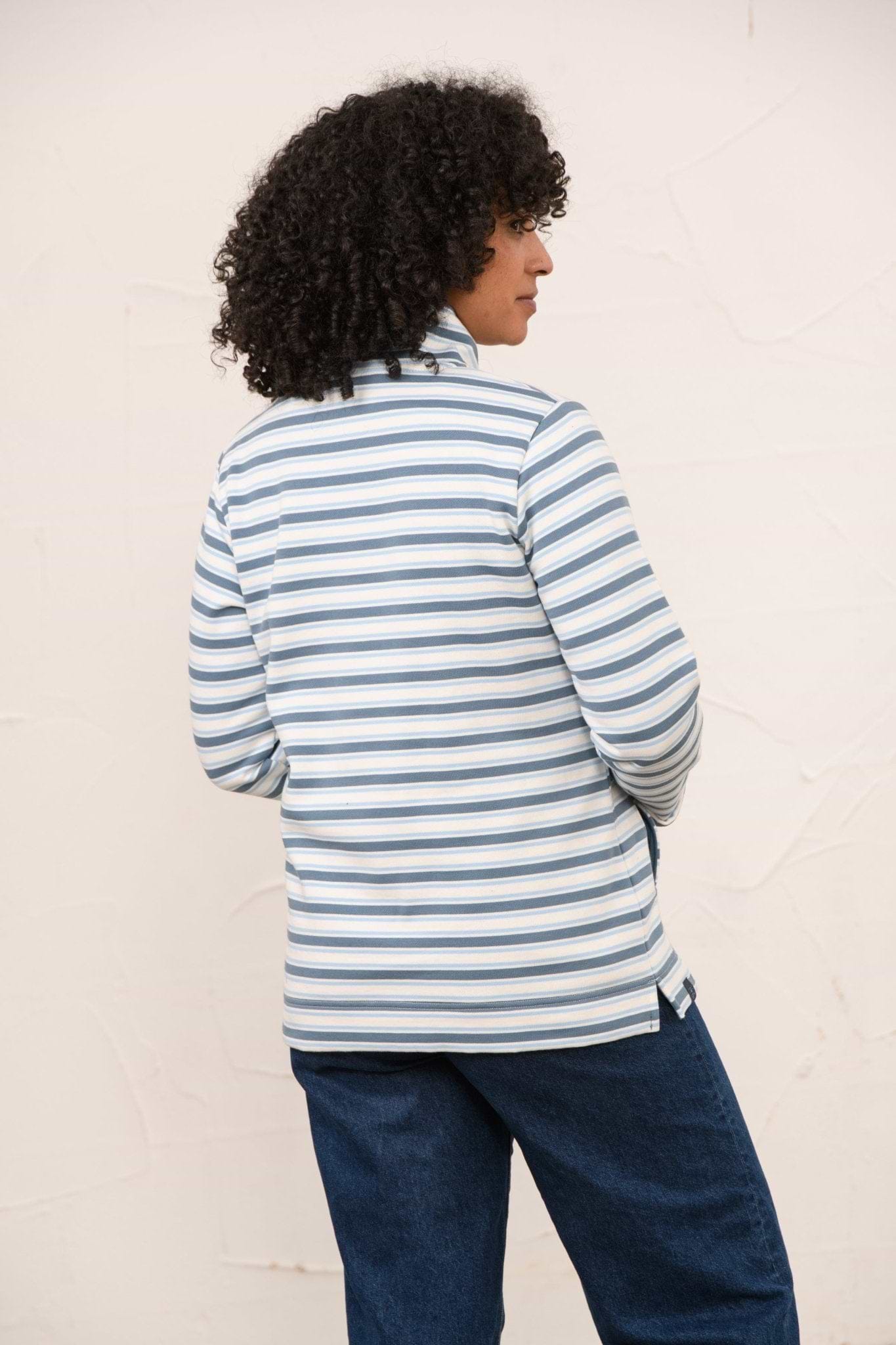 Shore Sweatshirt - Bluestone Pale Blue Stripe-Lighthouse