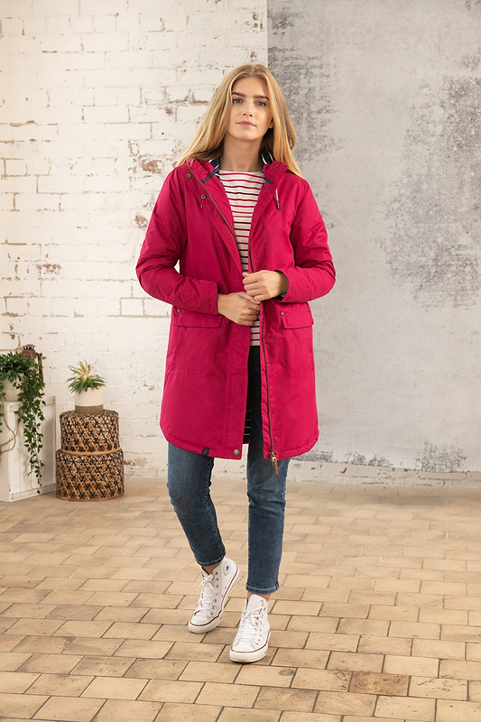 Long Iona Coat - Raspberry