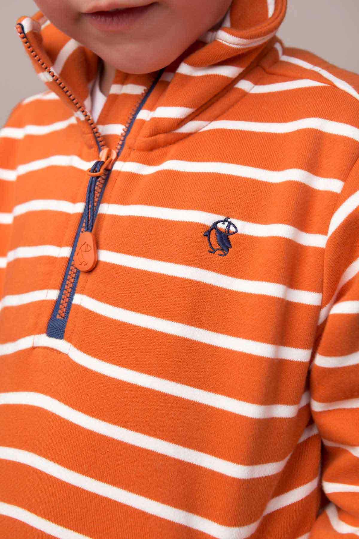 Lighthouse Thom - Boys Sweatshirt - Orange Stripe
