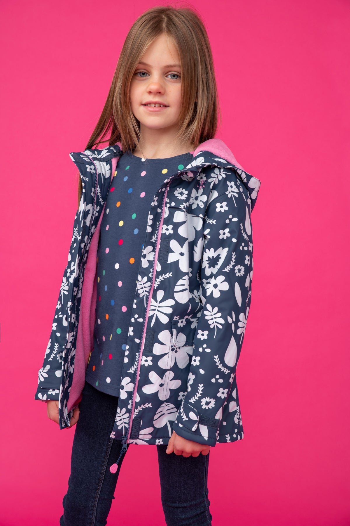 Amy Coat - Blue Floral - Lighthouse