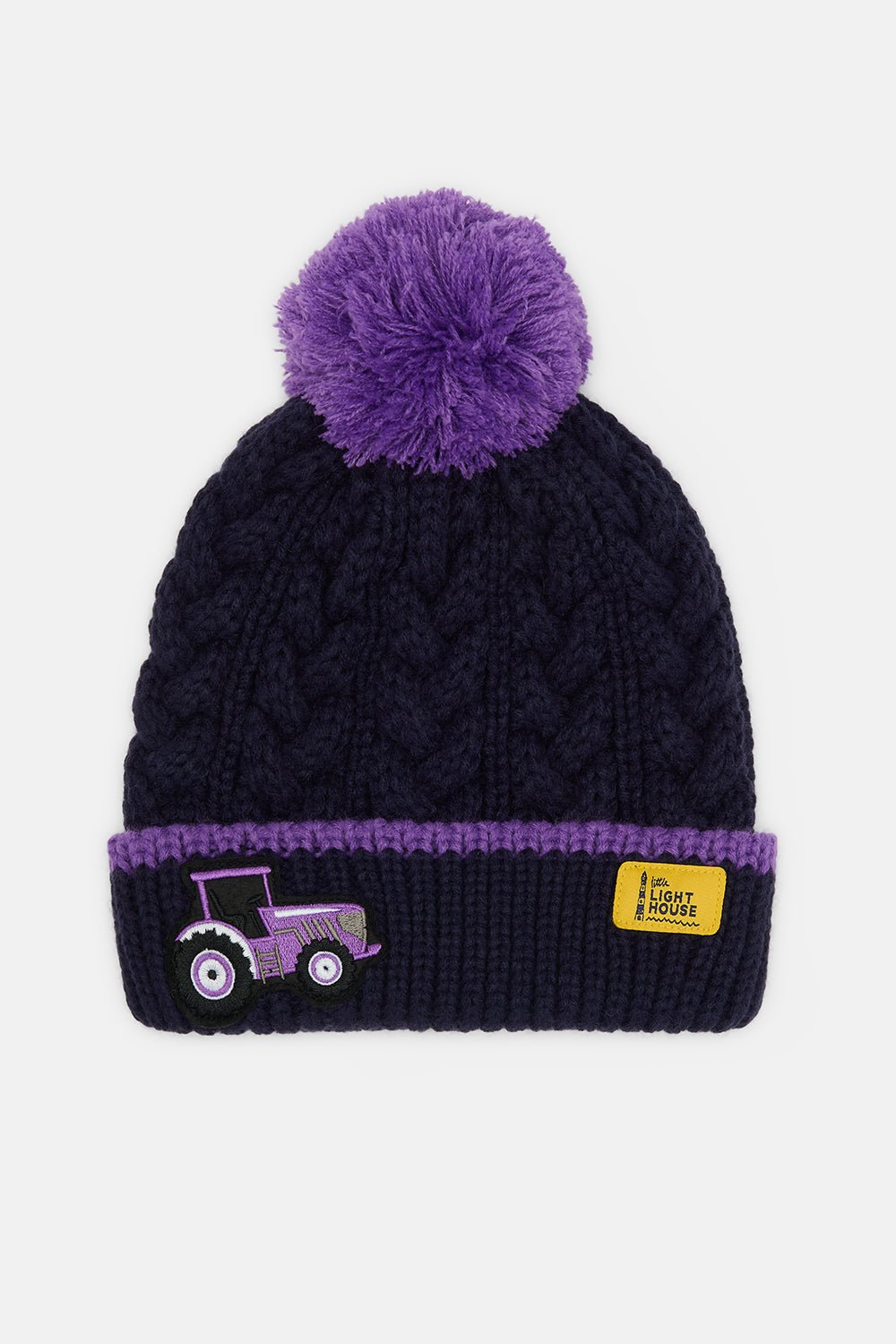 Bobbie Bobble Hat - Purple Tractor-Lighthouse