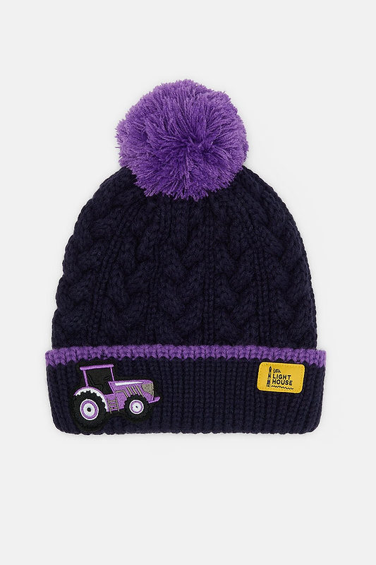 Bobbie Bobble Hat - Purple Tractor-Lighthouse